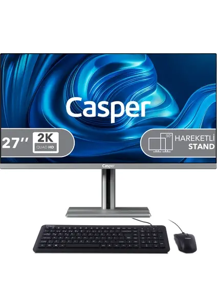 Casper Nirvana A97.1362-BQ00A-V-G Gri i7 13620H 16GB 1TB NVME SSD 27'' Pivot W11 Home All In One