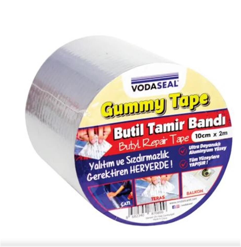 Vodaseal Gummy Tape Ultra Güçlü Su Geçirmez Tamir Bandı 10 cm x 2 m