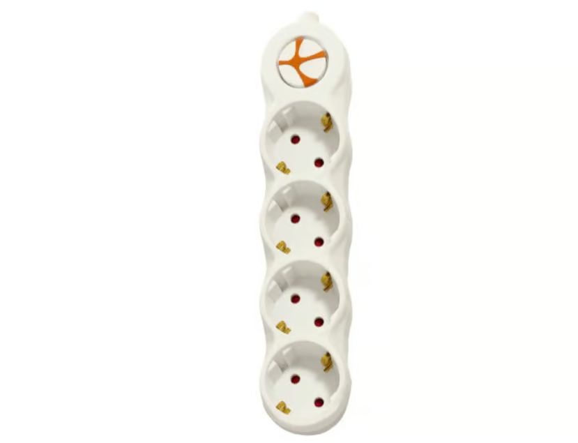 Tunçmatik Powerstrip4 TSK19061 3m Anahtarlı Grup Priz FR (Alev Almaz) IEC 60884-1:2022 Standart 4’lü Uzatma Priz
