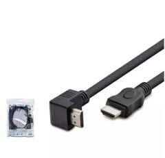 Hadron HDX2016 1.5 Metre L Tipi (90 Derece) HDMI v1.4 Yüksek Hızlı Görüntü ve Ses Kablosu - Siyah