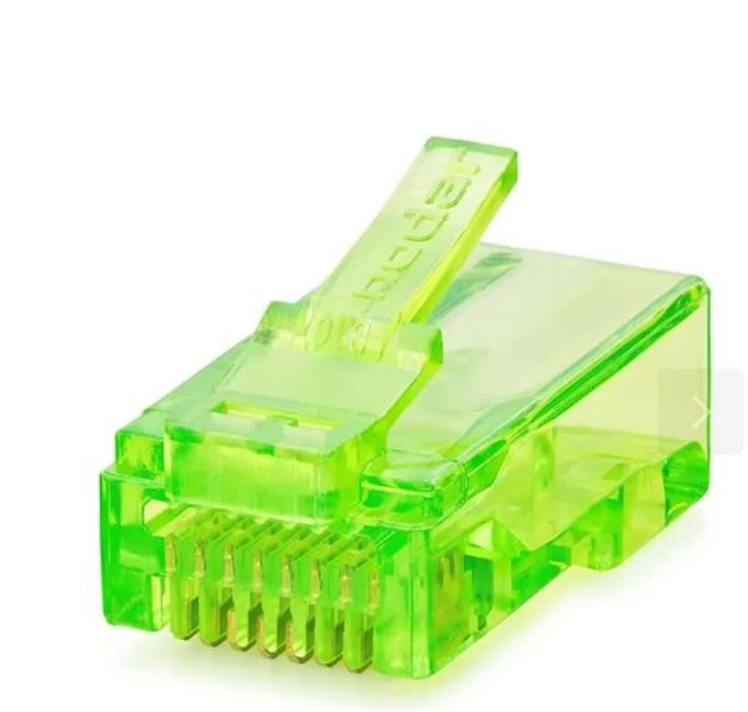 Nodar ND2401 Cat6 EZ-RJ45 Geçmeli Konnektör - 100 Adet Plastik Kutu (Yeşil)