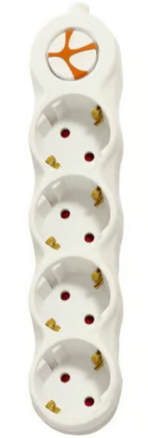 Tunçmatik Powerstrip4 TSK19066 5m Anahtarlı Grup Priz FR (Alev Almaz) IEC 60884-1:2022 Standart 4'lü Uzatma Priz