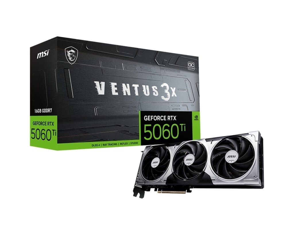 MSI GeForce RTX 5060 Ti Ventus 3X OC 16GB GDDR7 128-Bit Ekran Kartı