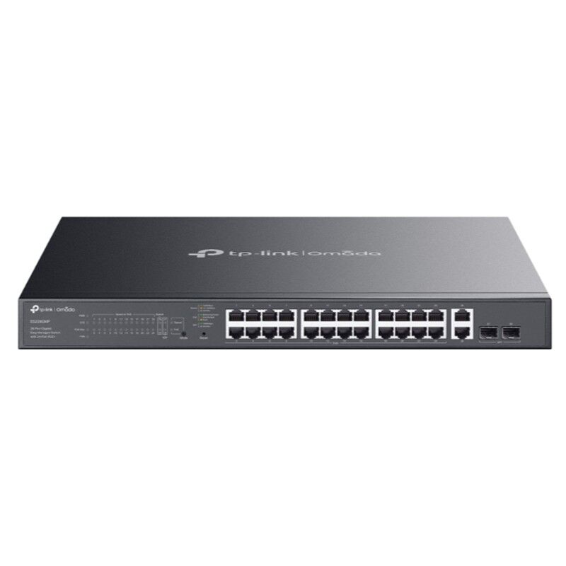 TP-Link Omada ES228GMP 28-Port Gigabit Smart Managed Rackmount Switch with 24-Port PoE+ and 2-Port SFP
