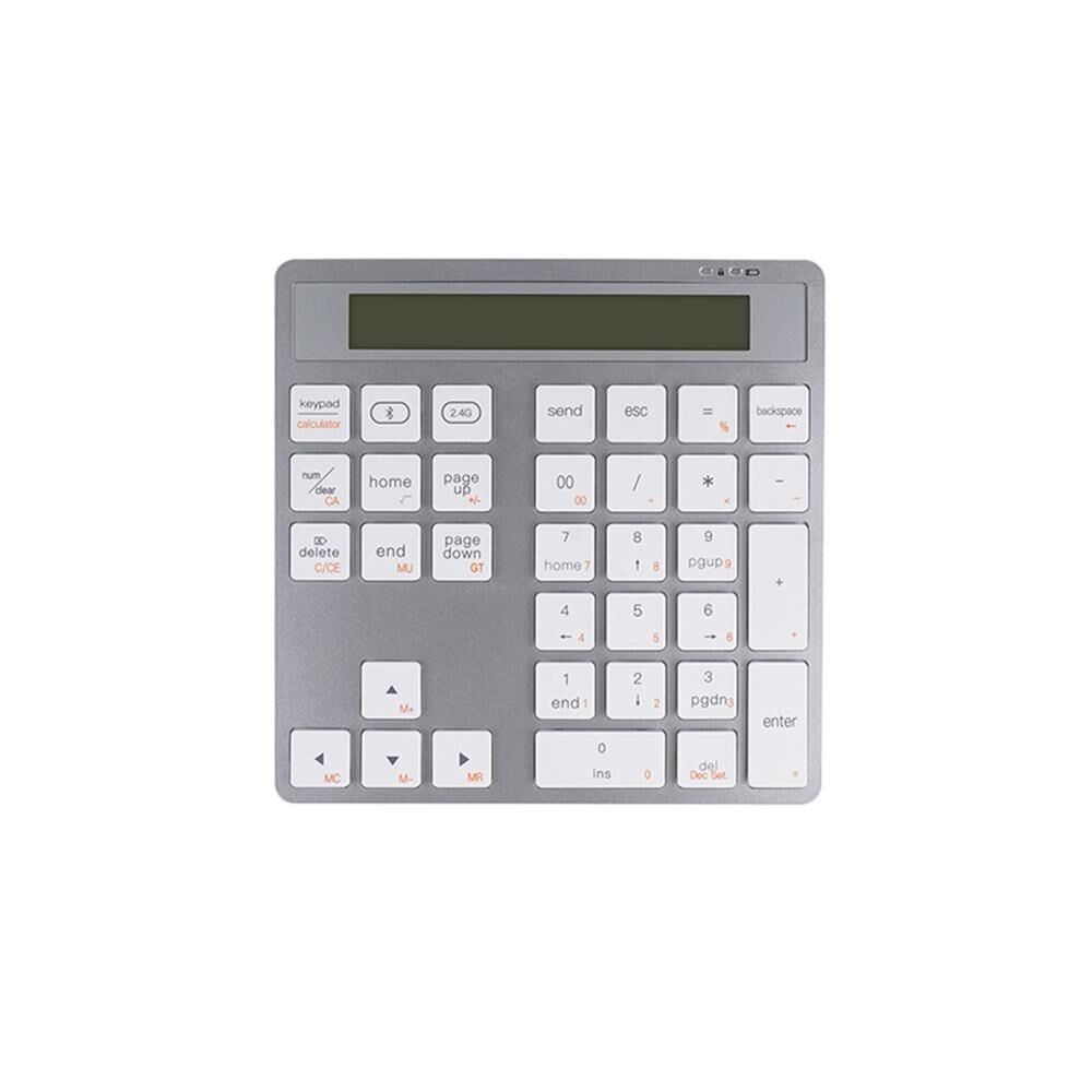 Vcom DK513-Silver Bluetooth 5.0 + 2.4G Kablosuz Masaüstü Hesap Makinesi ve Sayısal Tuş Takımı (Numpad)
