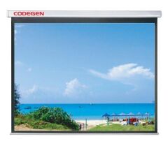 CODEGEN AX‑20 200×200 cm Storlu Manuel Projeksiyon Perdesi – 1:1 Mat Beyaz Polisilikon Kumaş, Siyah Arka Fon, Siyah Kontrast Çerçeveli, 160° Görüş Açısı, Self‑Locking Mekanizmalı Beyaz Alüminyum Kasa