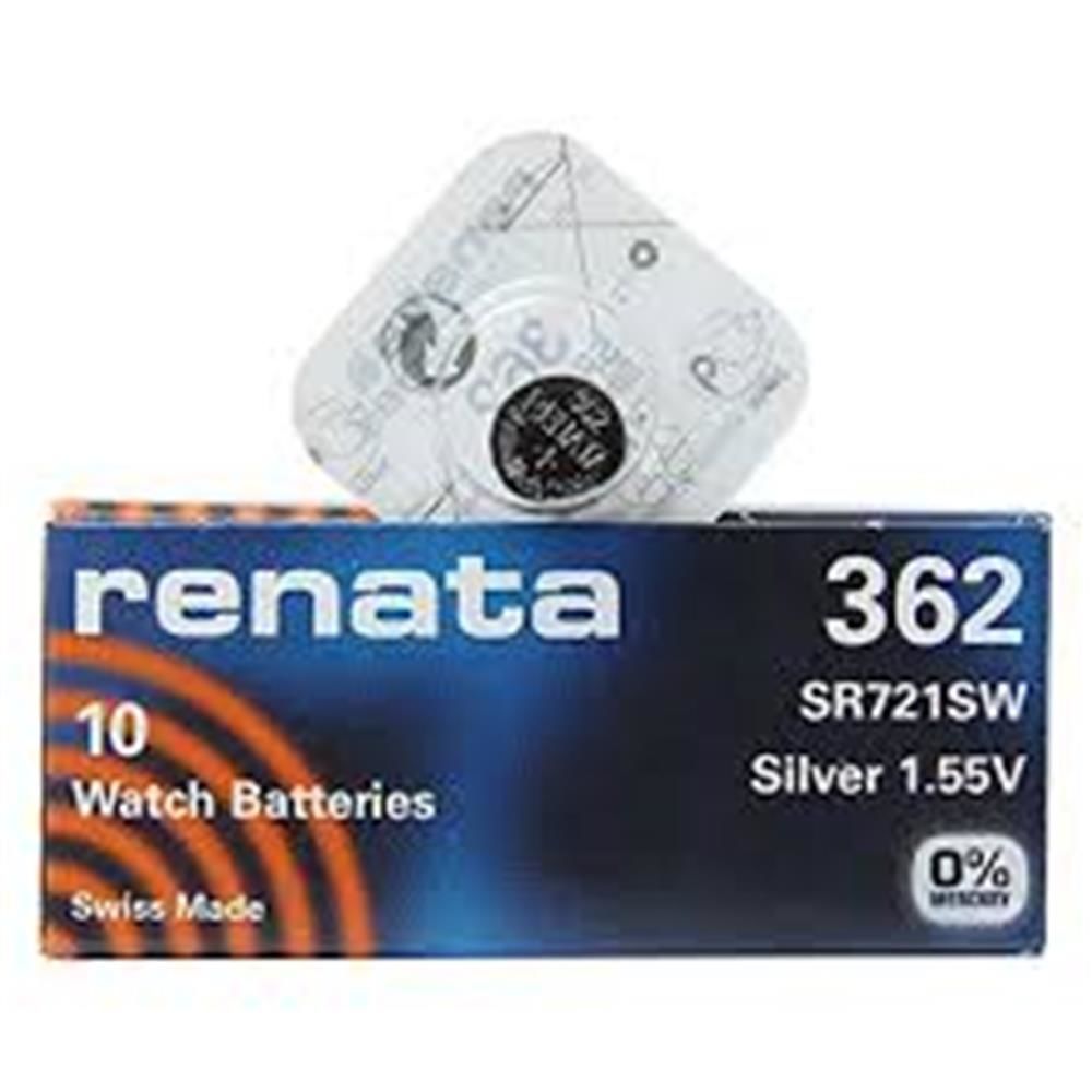 Renata SR721SW (362) 1.55V Gümüş Oksit Saat Pili (10'lu Paket)