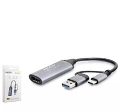 Enkado EKD-TP46 2'si 1 Arada (Type-C & USB 3.0) HDMI Görüntü Yakalama Kartı (Capture Card)