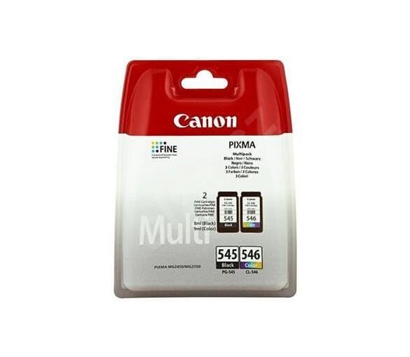 Canon PG‑545 & CL‑546 Orijinal Mürekkep Kartuş 2’li Multipack + 50 Adet 4×6″ Fotoğraf Kağıdı – Siyah (8 ml) & Renkli (9 ml) Kartuşlu Değer Paketi