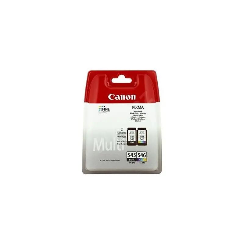 Canon PG‑545 & CL‑546 Orijinal Mürekkep Kartuş 2’li Multipack + 50 Adet 4×6″ Fotoğraf Kağıdı – Siyah (8 ml) & Renkli (9 ml) Kartuşlu Değer Paketi