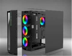 Inca EMG-17XN Mesh Panel Temperli Cam Mid-Tower Siyah Oyuncu Kasası + 4x120mm Uzaktan Kumandalı ARGB Fan