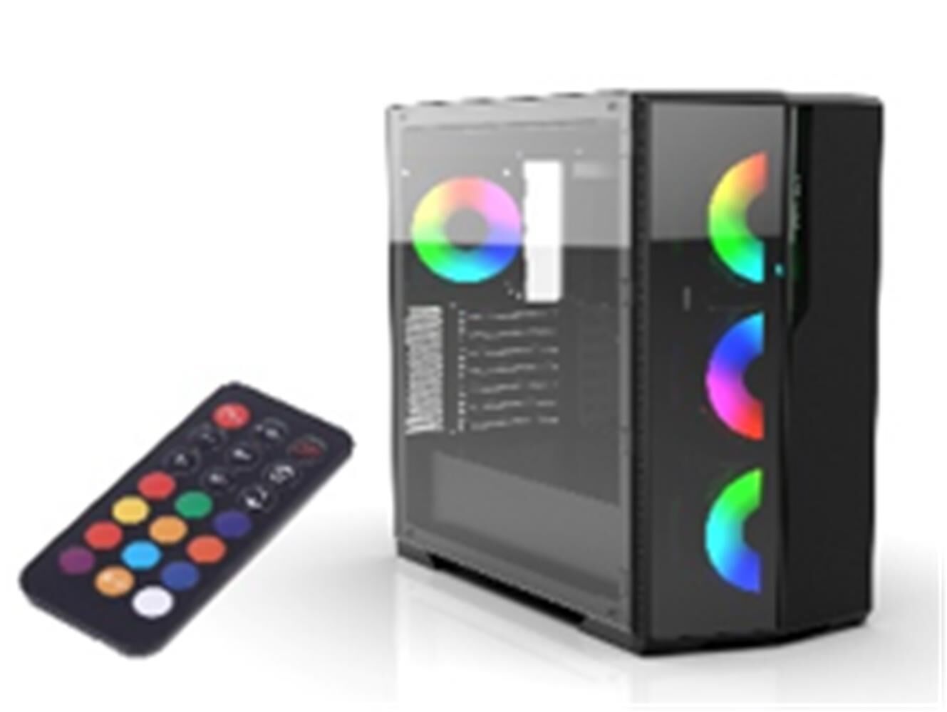 Inca EMG-17XN Mesh Panel Temperli Cam Mid-Tower Siyah Oyuncu Kasası + 4x120mm Uzaktan Kumandalı ARGB Fan