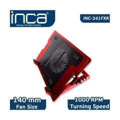 Inca Inc-341FXK Kırmızı USB Sessiz Fanlı Ergonomik Tasarımlı Notebook Soğutucu