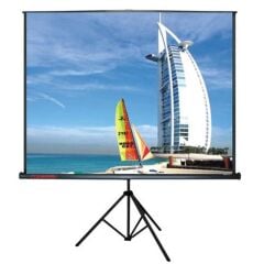 CODEGEN TX‑24 Tripod Ayaklı Projeksiyon Perdesi 240 × 200 cm Mat Beyaz Ön Yüzey Siyah Karartmalı Arka Yüzey 3‑Ayaklı Metal Kasa