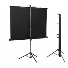 CODEGEN TX‑24 Tripod Ayaklı Projeksiyon Perdesi 240 × 200 cm Mat Beyaz Ön Yüzey Siyah Karartmalı Arka Yüzey 3‑Ayaklı Metal Kasa