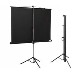 CODEGEN TX‑24 Tripod Ayaklı Projeksiyon Perdesi 240 × 200 cm Mat Beyaz Ön Yüzey Siyah Karartmalı Arka Yüzey 3‑Ayaklı Metal Kasa