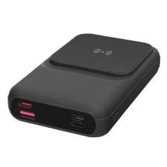 S-link P135 10000mAh Magsafe 15W Dahili Kablolu Siyah Gizli LED Ekranlı Taşınabilir Şarj Cihazı Powerbank