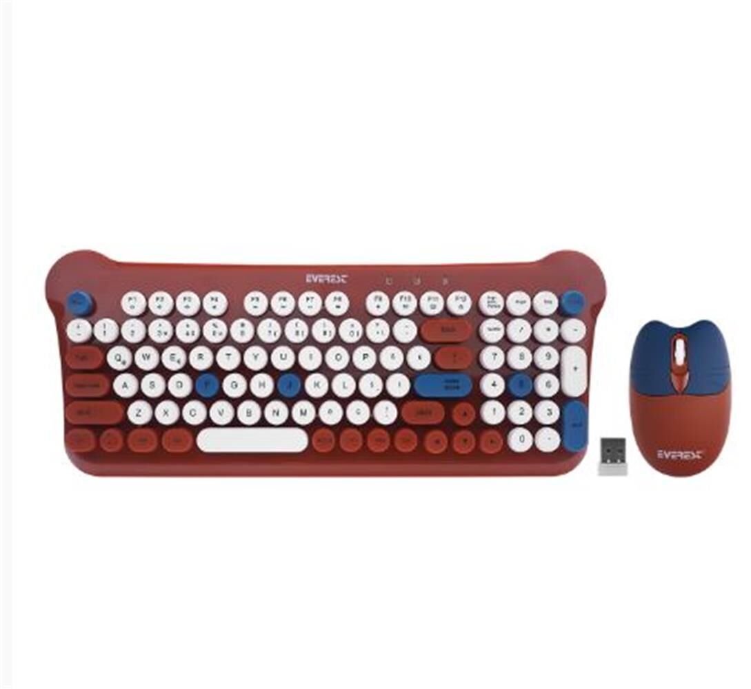 Everest KM-6244 BUNNY Kahverengi 2.4GHz + Bluetooth Kablosuz Renkli Tuşlu Q Multimedya Klavye ve Mouse Set