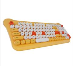 Everest KM-6244 BUNNY Sarı Bluetooth + 2.4GHz Kablosuz RGB Renkli Tuşlu Klavye Mouse Set