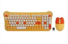 Everest KM-6244 BUNNY Sarı Bluetooth + 2.4GHz Kablosuz RGB Renkli Tuşlu Klavye Mouse Set