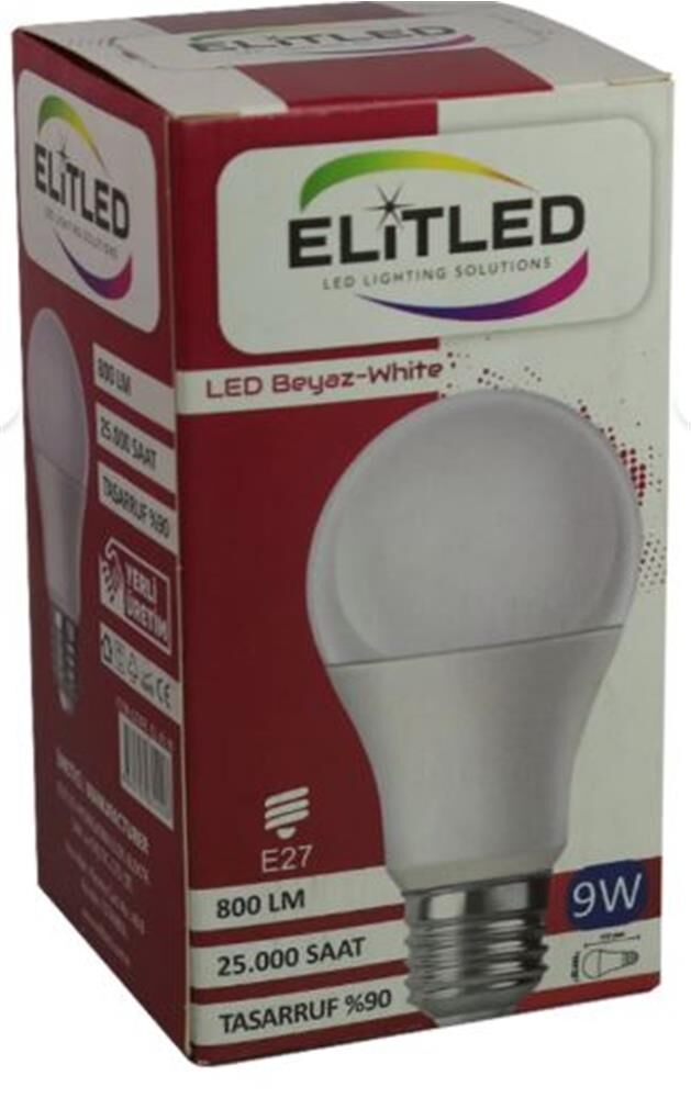 Elitled 9W E27 Duy 6500K Beyaz Işık Enerji Tasarruflu LED Ampul