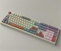 Everest KM-78 Rena Krem-Gri-Kahve Bluetooth + 2.4GHz Kablosuz RGB Aydınlatmalı Sessiz Klavye Mouse Set