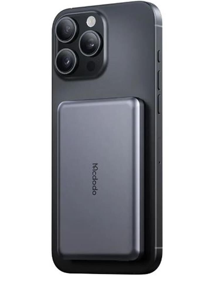 Mcdodo MC-4641 20W 5000mAh Metal Ultra İnce Manyetik Kablosuz Powerbank - Siyah
