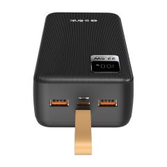 S-link G330 30000mAh Micro+Type-C+USB 18W Siyah LCD Taşınabilir Pil Şarj Cihazı Powerbank