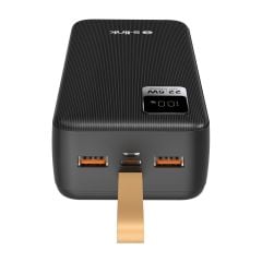S-link G330 30000mAh 18W Micro+Type-C+USB Giriş/Çıkışlı Siyah LCD Ekranlı Taşınabilir Şarj Cihazı Powerbank