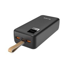 S-link G330 30000mAh 18W Micro+Type-C+USB Giriş/Çıkışlı Siyah LCD Ekranlı Taşınabilir Şarj Cihazı Powerbank