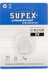 Supex CR2320 3V Lityum Düğme Pil (Tekli Paket)
