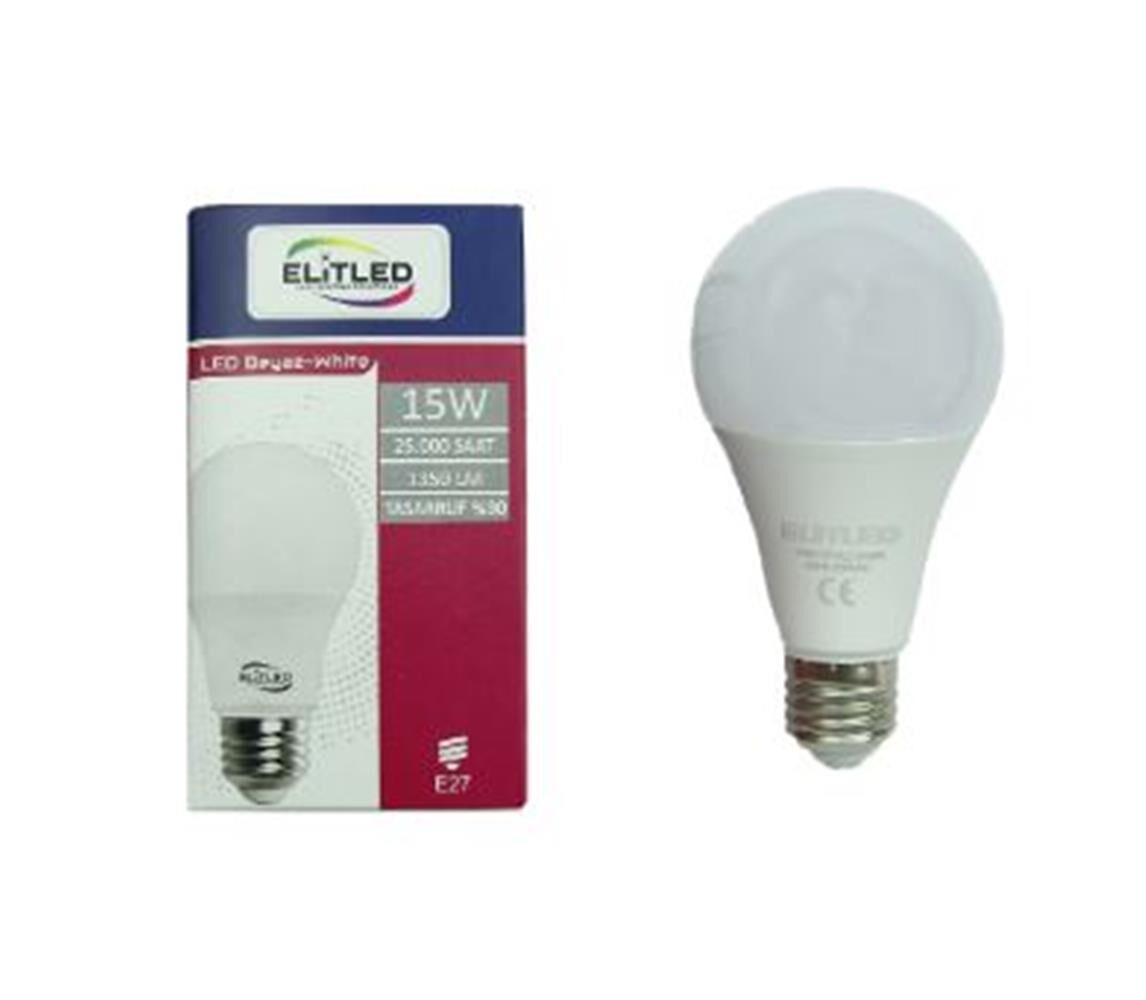 Elitled 15W E27 Duy Sarı Işık (Gün Işığı/Warm White) Standart LED Ampul