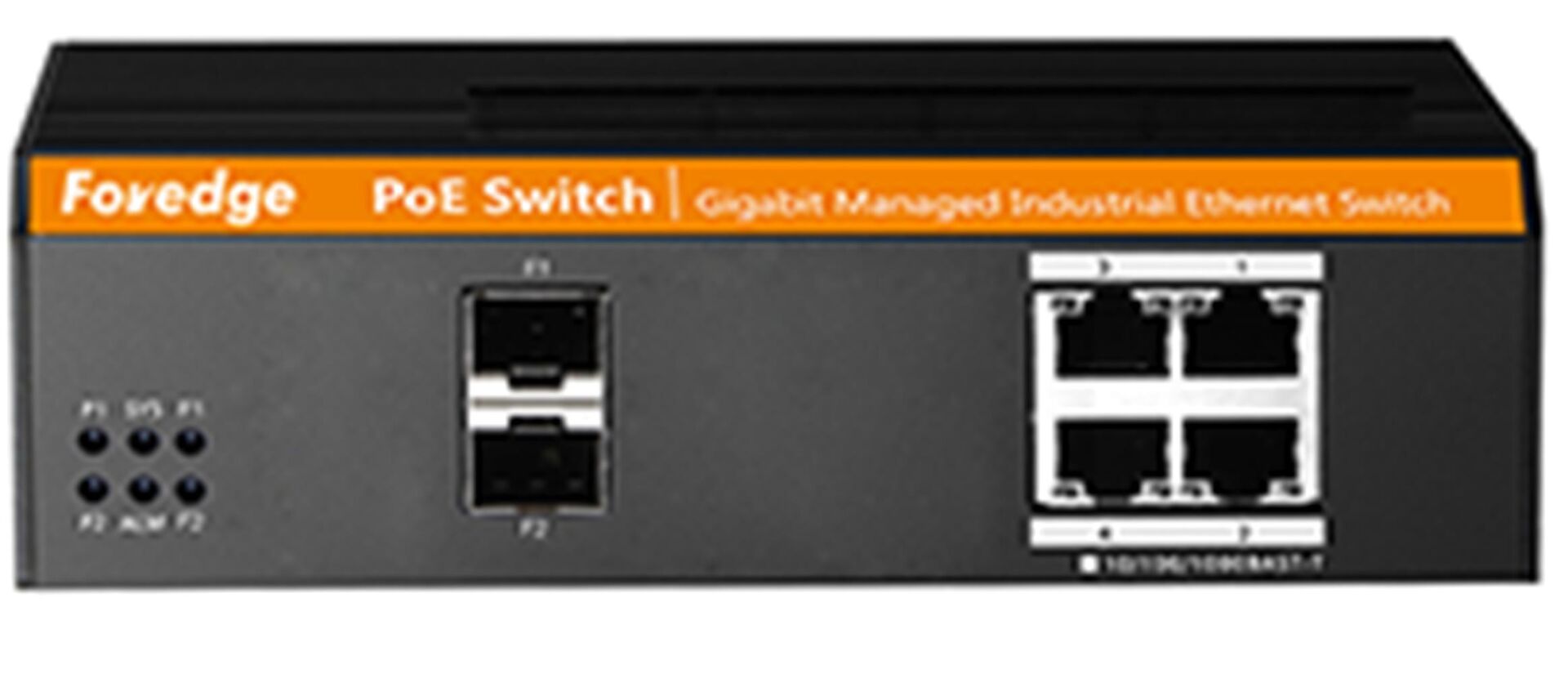 FOREDGE IS1010GPS Industrial Gigabit 4+2 Port Managed PoE Switch – 8×10/100/1000 Mbps PoE RJ45 + 2×Gigabit SFP, 20 Gbps Geri­alt Yapı, Layer 2 Yönetilebilir, -40 °C ~ 75 °C Çalışma Sıcaklığı