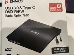 Enkado EKD-UDVD120 Hibrit Type-C + USB 3.0 Ultra Slim Harici DVD-RW / CD-RW Optik Yazıcı - Siyah