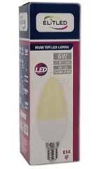 Elitled 6W LED Mum Ampul E14 İnce Duy Beyaz Işık (6500K)