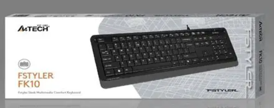 A4 Tech FK10 Q USB QuietKey Sessiz Gri TR FN Multimedya Kablolu Klavye