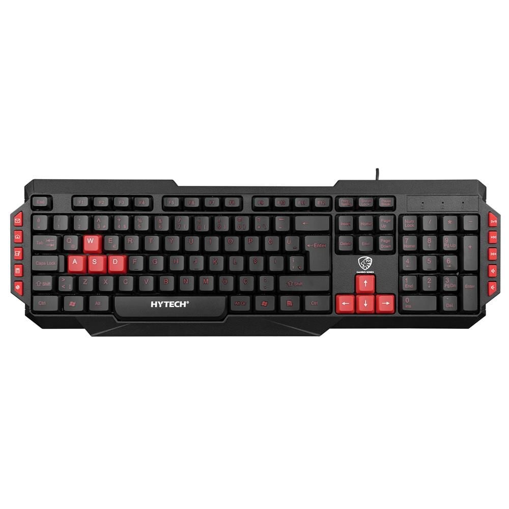 Hytech HYK-46 GAMY USB Kablolu Kırmızı Multimedya Tuşlu Türkçe Q Gaming Oyuncu Klavyesi - Siyah