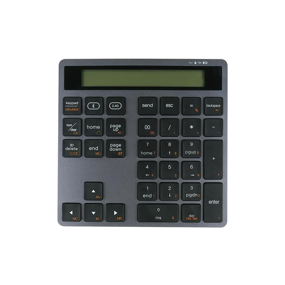Vcom DK513-Grey Bluetooth 5.0 + 2.4G Kablosuz Masaüstü Hesap Makinesi ve Sayısal Tuş Takımı (Numpad)