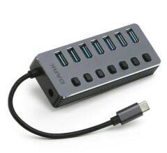 Dark DK-AC-USB371C 7 Port USB 3.0 Hub, Harici Adaptörlü ve Type-C Bağlantılı USB Çoklayıcı
