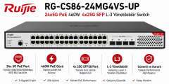 RUIJIE RG-CS86-24MG4VS-UP 24x5G Poe 460W 4x25G SFP L-3 Yönetilebilir