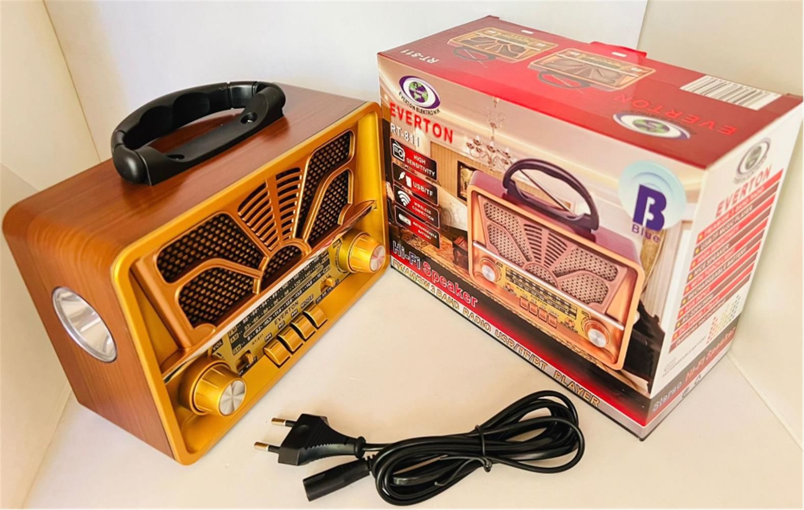 Everton RT-811 Bluetooth USB/TF/FM El Fenerli Nostaljik Taşınabilir Radyo