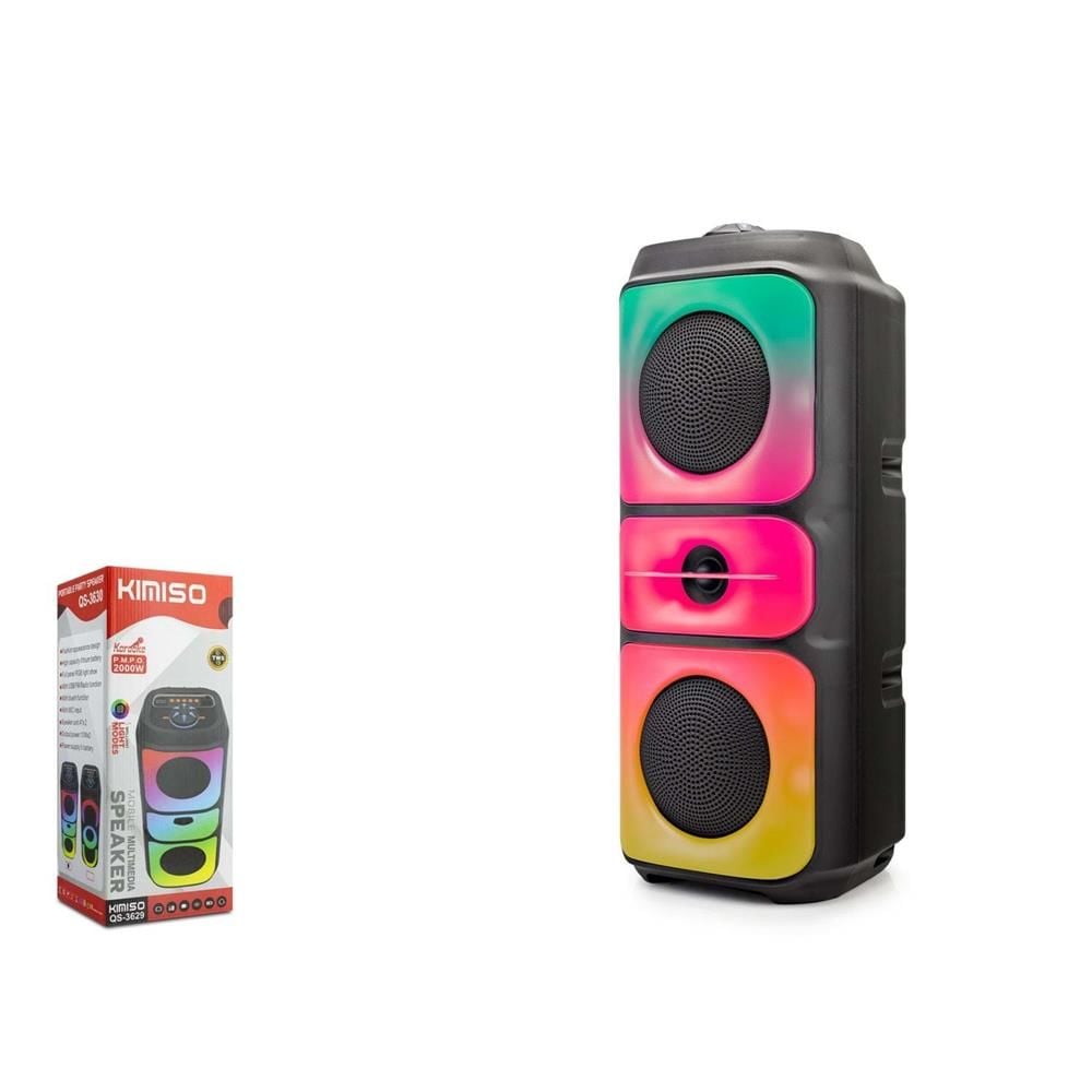 Kimiso QS3629 Bluetooth Speaker RGB (BT, USB, FM, MIC girişi, TWS, Düğmeli)