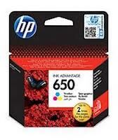 HP CZ102A (650) Orijinal Renkli Kartuş – 200 Sayfa Standart Kapasiteli, 3‑Renk (CMY) Mürekkep, HP DeskJet 1015/1515/1516/2510/2515/2545/2546/3515/354