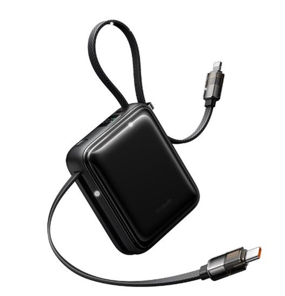 Mcdodo MC-2550 22.5W 10000mAh Dahili Type-C Kablolu Dijital Göstergeli Mini Powerbank