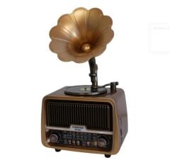 Everton RT-601 Gramofon Tasarımlı Bluetooth / FM / USB / TF / AUX Şarjlı Nostaljik Radyo