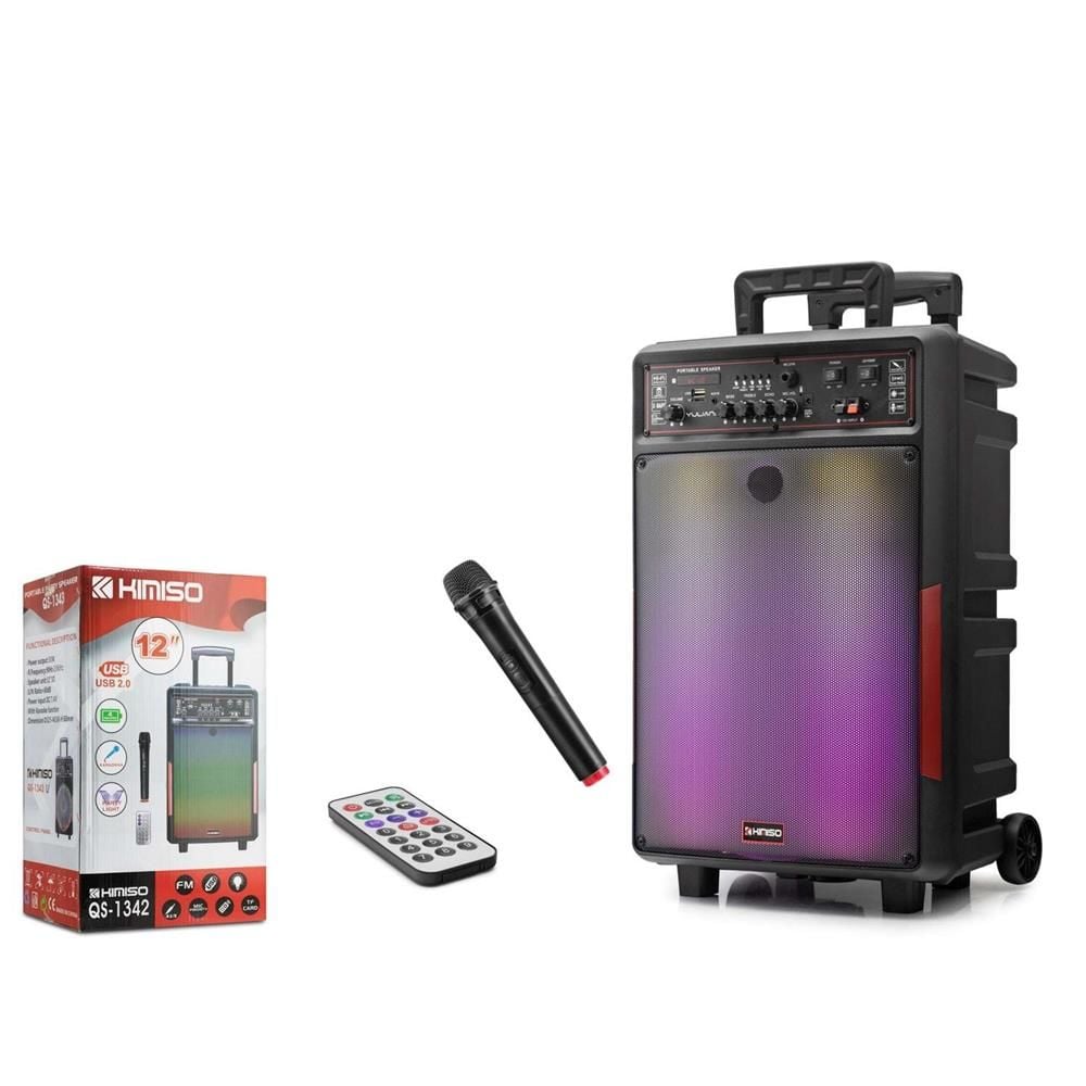 Kimiso QS1342 30W Bluetooth Speaker RGB Karaoke Uzaktan Kumanda Kablosuz Mikrofon 1800mAh