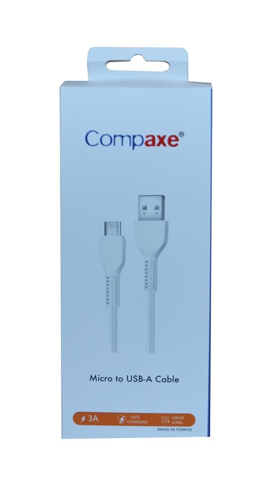 Compaxe CTK-STT USB-C to USB-C 3 Amper Hızlı Şarj ve Veri Senkronizasyon Kablosu (Beyaz)