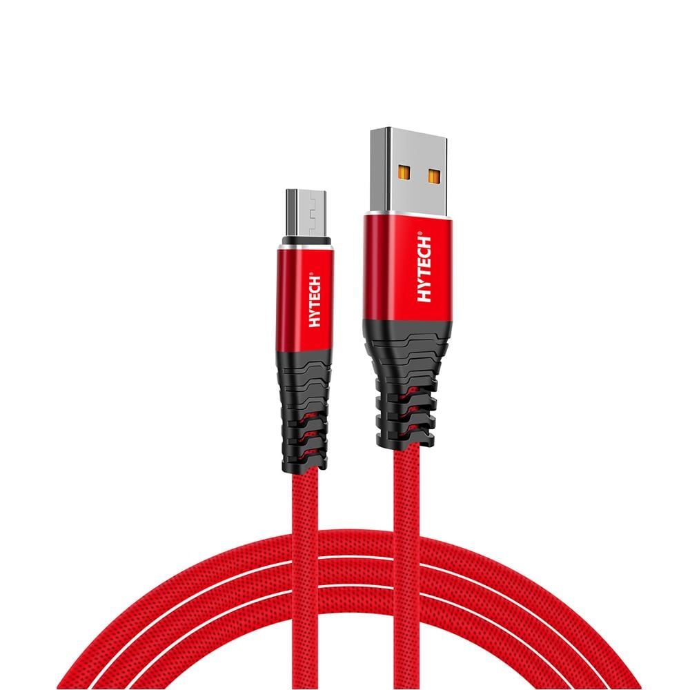 Hytech HY-X210 3A Hızlı Şarj ve Veri Aktarım Kablosu USB-A to Micro USB 1m Kırmızı