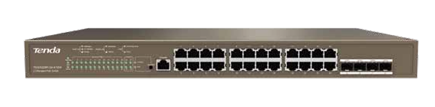 Tenda TEG5328XP-24-410W 24x Gigabit PoE (370W) 4x 10G SFP+ L3 Yönetilebilir Ağ Switch