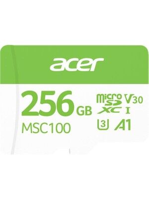 Acer MSC100 256GB microSD U3 V30 A1 Aksiyon Kamera & Güvenlik Kamerası Uyumlu
